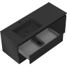 Mexen Rivel meuble de salle de bain 120 cm avec lavabo Otis à gauche, 2S, 1D, rainuré, noir mat - 91A23-12047-3-BBFFF71-W18L71