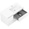 Mexen Rivel meuble de salle de bain 90 cm avec lavabo Otis à droite, 2S, 1D, rainuré, blanc mat - 91A23-09047-3-BBFFF01-W18P01