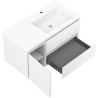 Mexen Rivel armoire de salle de bain 90 cm avec lavabo Otis à droite, 2S, 1D, rainurée, blanc mat