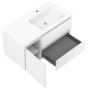 Mexen Rivel meuble de salle de bain 90 cm avec lavabo Otis à droite, 2S, 1D, rainuré, blanc mat - 91A23-09047-3-BBFFF01-W18P01