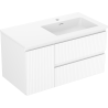 Mexen Rivel meuble de salle de bain 90 cm avec lavabo Otis à droite, 2S, 1D, rainuré, blanc mat - 91A23-09047-3-BBFFF01-W18P01