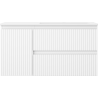 Mexen Rivel armoire de salle de bain 90 cm avec lavabo Otis à droite, 2S, 1D, rainurée, blanc mat