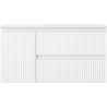 Mexen Rivel meuble de salle de bain 90 cm avec lavabo Otis à droite, 2S, 1D, rainuré, blanc mat - 91A23-09047-3-BBFFF01-W18P01