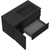 Mexen Rivel meuble-lavabo 90 cm avec lavabo Otis à droite, 2S, 1D, nervuré, noir mat - 91A23-09047-3-BBFFF71-W18P71