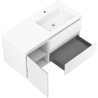 Mexen Rivel meuble de salle de bain 100 cm avec lavabo Otis droit, 2S, 1D, strié, blanc mat - 91A23-10047-3-BBFFF01-W18P01