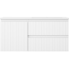 Mexen Rivel meuble de salle de bain 100 cm avec lavabo Otis à droite, 2S, 1D, rainuré, blanc mat - 91A23-10047-3-BBFFF01-W18P01