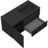 Mexen Rivel meuble de salle de bains 100 cm avec lavabo Otis droit, 2S, 1D, rainuré, noir mat - 91A23-10047-3-BBFFF71-W18P71