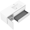 Mexen Rivel armoire de salle de bains 120 cm avec lavabo Otis droit, 2S, 1D, rainurée, blanc mat - 91A23-12047-3-BBFFF01-W18P01