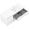 Mexen Rivel armoire de salle de bains 120 cm avec lavabo Otis droit, 2S, 1D, rainurée, blanc mat - 91A23-12047-3-BBFFF01-W18P01