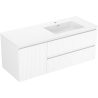 Mexen Rivel armoire de salle de bains 120 cm avec lavabo Otis droit, 2S, 1D, rainurée, blanc mat - 91A23-12047-3-BBFFF01-W18P01