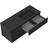 Mexen Rivel meuble de salle de bain 120 cm avec lavabo Otis à droite, 2S, 1D, rainuré, noir mat - 91A23-12047-3-BBFFF71-W18P71