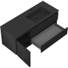 Mexen Rivel meuble de salle de bain 120 cm avec lavabo Otis à droite, 2S, 1D, rainuré, noir mat - 91A23-12047-3-BBFFF71-W18P71