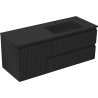 Mexen Rivel meuble de salle de bain 120 cm avec lavabo Otis à droite, 2S, 1D, rainuré, noir mat - 91A23-12047-3-BBFFF71-W18P71