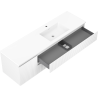 Mexen Rivel meuble de salle de bain 160 cm avec lavabo Otis droit, 2S, 1D, rainuré, blanc mat - 91A23-16047-3-BBFFF01-W18P01