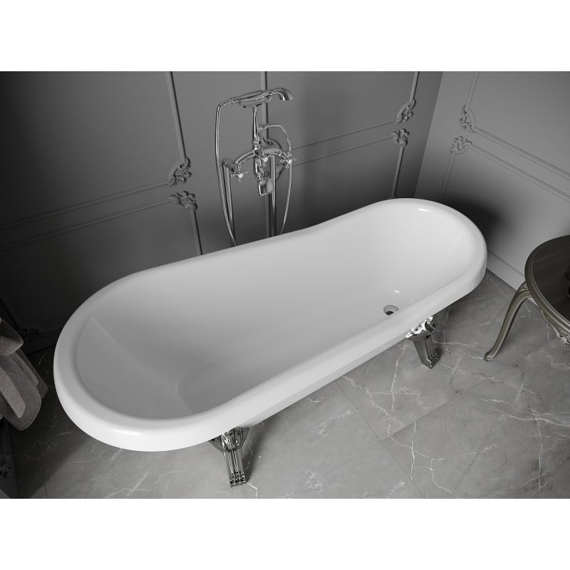 Mexen Retro baignoire autoportante 170 x 75 cm, blanche, pieds chromés - 53251707500-00