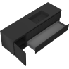 Mexen Rivel armoire de salle de bain 160 cm avec lavabo Otis droit, 2S, 1D, rainurée, noir mat - 91A23-16047-3-BBFFF71-W18P71