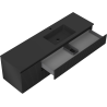 Mexen Rivel meuble de salle de bain 160 cm avec lavabo Otis droit, 2S, 1D, rainuré, noir mat - 91A23-16047-3-BBFFF71-W18P71
