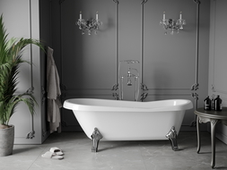 Mexen Retro baignoire autonome 170 x 75 cm, Blanc, pieds Chrome - 53251707500-00