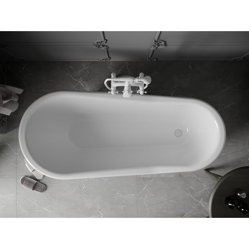 Mexen Retro baignoire autoportante 170 x 75 cm, blanche, pieds blancs - 53251707500-20