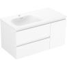 Mexen Orio armoire de salle de bain 90 cm avec lavabo Vela gauche, 2S, 1D, blanc mat - 91A13-09047-3-BBFFFF01-W23L01