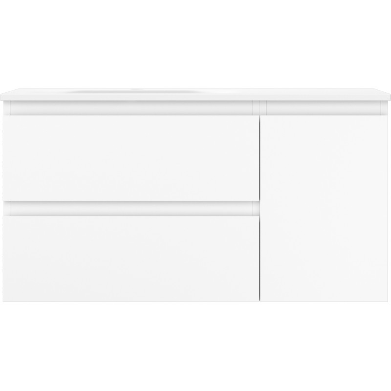 Mexen Orio meuble de salle de bain 90 cm avec lavabo Vela gauche, 2S, 1D, blanc mat - 91A13-09047-3-BBFFFF01-W23L01