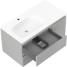 Mexen Orio Armoire de salle de bain 90 cm avec lavabo Vela à gauche, 2S, 1D, gris mat/blanc mat - 91A13-09047-3-BBFFF62-W23L01
