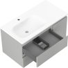 Mexen Orio armoire de salle de bain 90 cm avec lavabo Vela gauche, 2S, 1D, gris mat/blanc mat - 91A13-09047-3-BBFFF62-W23L01