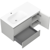 Mexen Orio armoire de salle de bain 90 cm avec lavabo Vela gauche, 2S, 1D, gris mat/blanc mat - 91A13-09047-3-BBFFF62-W23L01