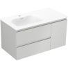 Mexen Orio armoire de salle de bain 90 cm avec lavabo Vela gauche, 2S, 1D, gris mat/blanc mat - 91A13-09047-3-BBFFF62-W23L01