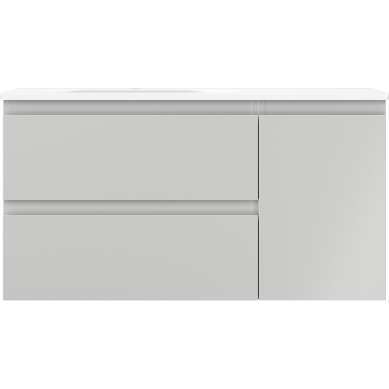 Mexen Orio armoire de salle de bain 90 cm avec lavabo Vela gauche, 2S, 1D, gris mat/blanc mat - 91A13-09047-3-BBFFF62-W23L01
