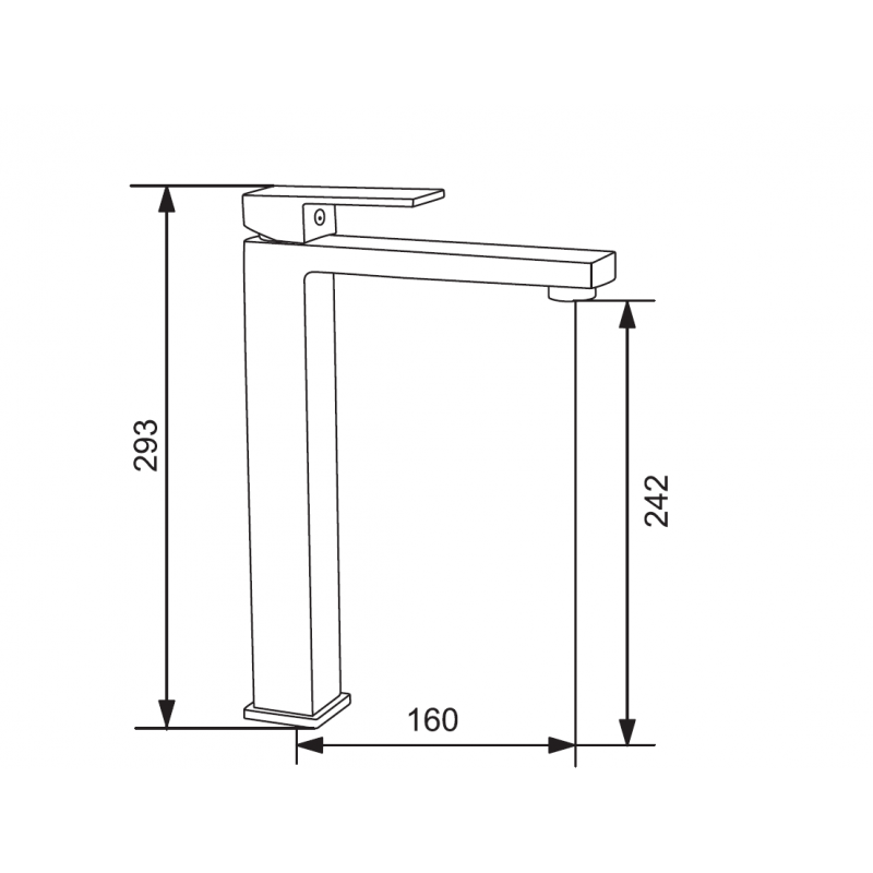 Mexen Uno robinet de lavabo haut, chrome - 71410-00