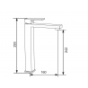 Mexen Uno robinet de lavabo haut, Chrome - 71410-00