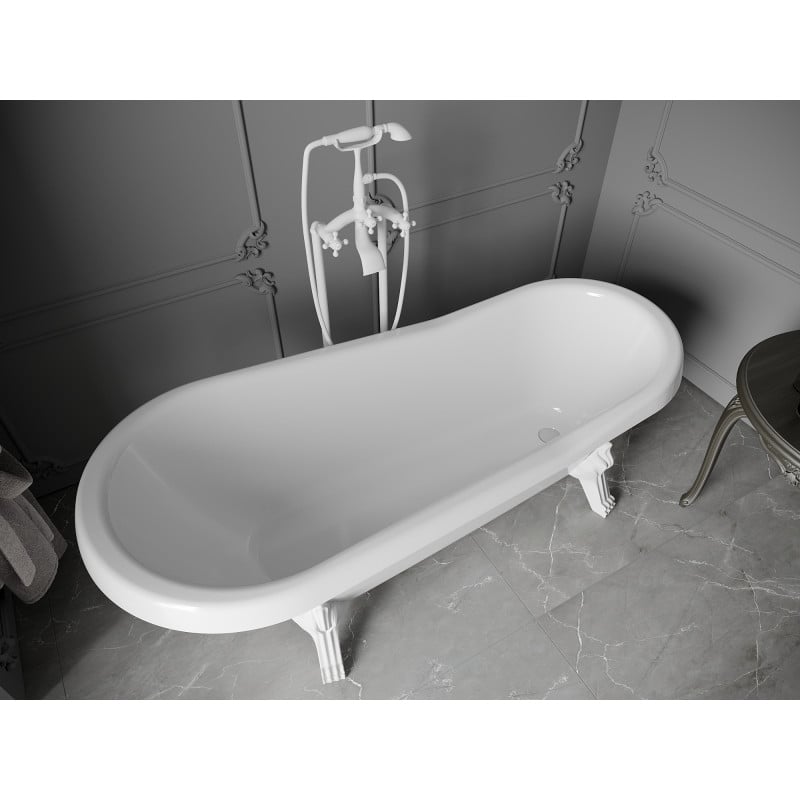 Mexen Retro baignoire autoportante 170 x 75 cm, blanche, pieds blancs - 53251707500-20