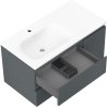 Mexen Orio meuble de salle de bain 90 cm avec lavabo Vela gauche, 2S, 1D, graphite mat/blanc mat - 91A13-09047-3-BBFFF66-W23L01