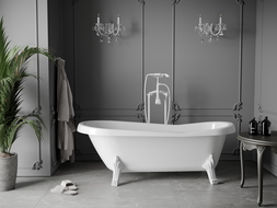 Mexen Retro baignoire autonome 170 x 75 cm, Blanc, pieds Blanc - 53251707500-20