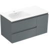 Mexen Orio meuble de salle de bain 90 cm avec lavabo Vela gauche, 2S, 1D, graphite mat/blanc mat - 91A13-09047-3-BBFFF66-W23L01