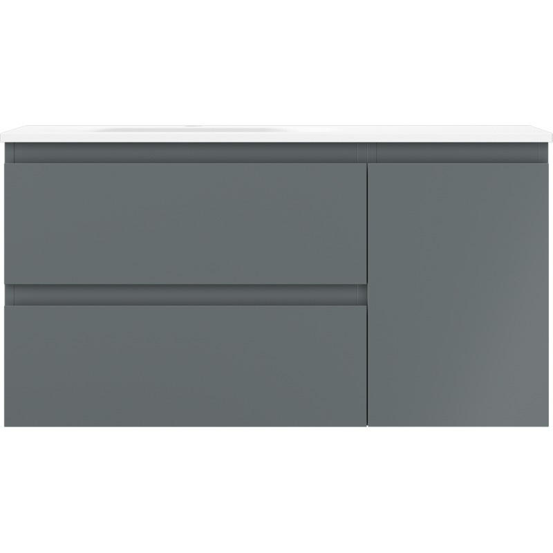 Mexen Orio meuble de salle de bain 90 cm avec lavabo Vela gauche, 2S, 1D, graphite mat/blanc mat - 91A13-09047-3-BBFFF66-W23L01