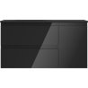 Mexen Orio meuble de salle de bain 90 cm avec lavabo Vela gauche, 2S, 1D, noir brillant/noir mat - 91A13-09047-3-BBFFF70-W23L71