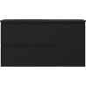 Mexen Orio armoire de salle de bain 90 cm avec lavabo Vela à gauche, 2S, 1D, noir mat - 91A13-09047-3-BBFFF71-W23L71