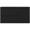 Mexen Orio meuble de salle de bain 90 cm avec lavabo Vela à gauche, 2S, 1D, noir mat - 91A13-09047-3-BBFFF71-W23L71