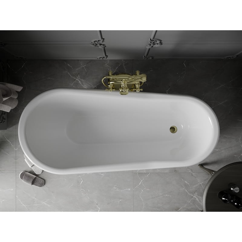 Mexen Retro baignoire autoportante 170 x 75 cm, blanche, pieds dorés - 53251707500-50