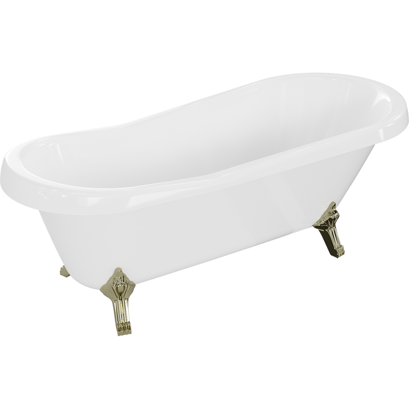 Mexen Retro baignoire autoportante 170 x 75 cm, blanche, pieds dorés - 53251707500-50