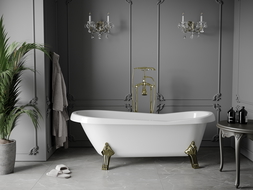 Mexen Retro baignoire autonome 170 x 75 cm, Blanc, pieds Or - 53251707500-50