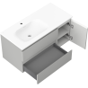 Mexen Orio armoire de salle de bain 100 cm avec lavabo Vela gauche, 2S, 1D, gris mat/blanc mat - 91A13-10047-3-BBFFF62-W23L01