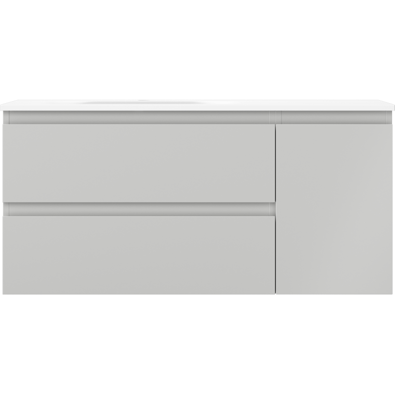 Mexen Orio armoire de salle de bain 100 cm avec lavabo Vela gauche, 2S, 1D, gris mat/blanc mat - 91A13-10047-3-BBFFF62-W23L01