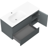 Mexen Orio armoire de salle de bain 100 cm avec lavabo Vela gauche, 2S, 1D, graphite mat/blanc mat
