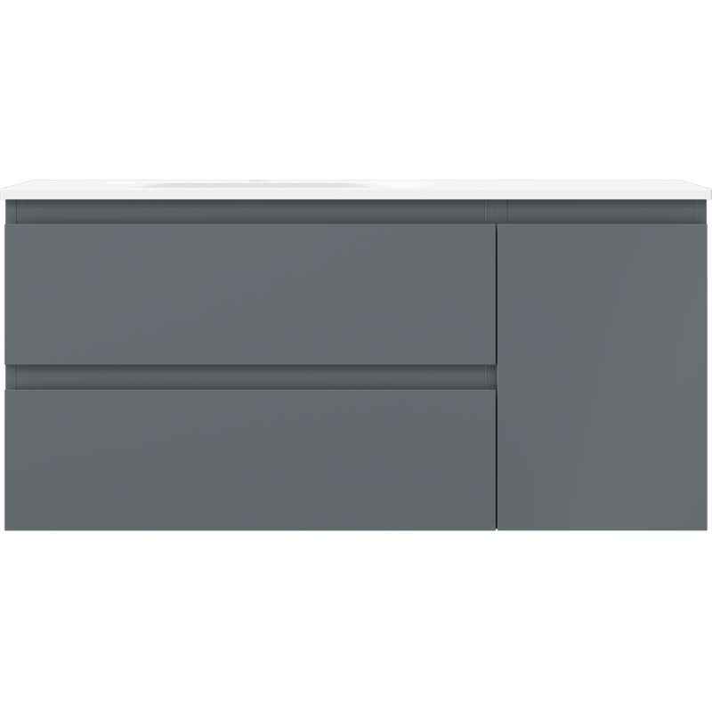 Mexen Orio armoire de salle de bain 100 cm avec lavabo Vela gauche, 2S, 1D, graphite mat/blanc mat