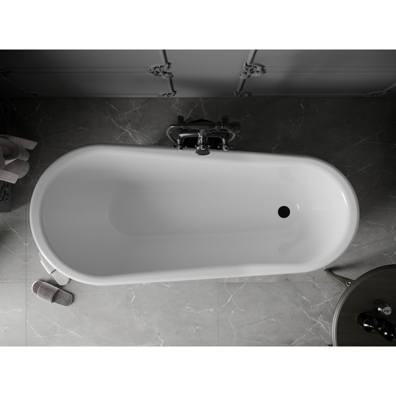 Mexen Retro baignoire autoportante 170 x 75 cm, blanche, pieds noirs - 53251707500-70