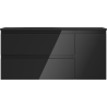 Mexen Orio Armoire de salle de bain 100 cm avec lavabo Vela gauche, 2S, 1D, noir brillant/noir mat