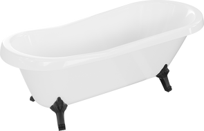 Mexen Retro baignoire autonome 170 x 75 cm, Blanc, pieds Noir - 53251707500-70